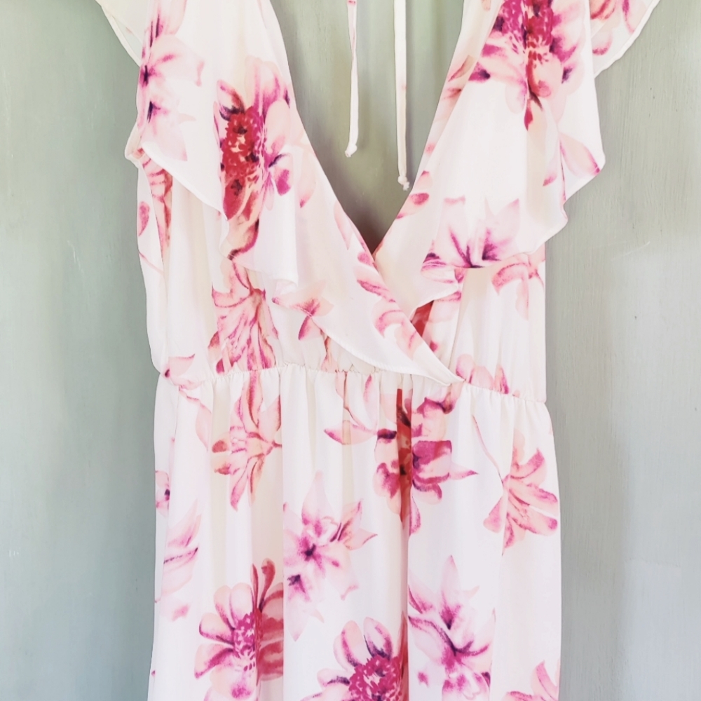 Lush Pink Floral Midi Dress